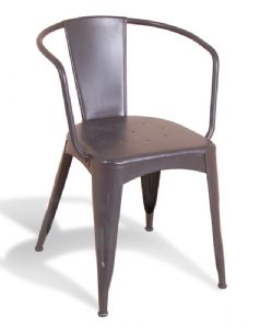 Harlem Industrial Curved Back Grey Chair